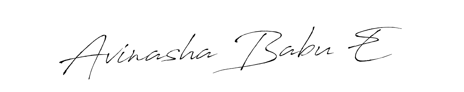 The best way (Antro_Vectra) to make a short signature is to pick only two or three words in your name. The name Avinasha Babu E include a total of six letters. For converting this name. Avinasha Babu E signature style 6 images and pictures png