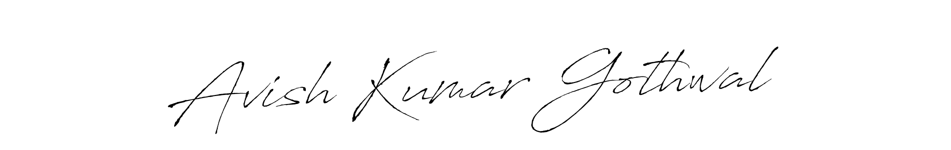 How to make Avish Kumar Gothwal name signature. Use Antro_Vectra style for creating short signs online. This is the latest handwritten sign. Avish Kumar Gothwal signature style 6 images and pictures png