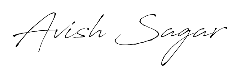 A stylish, flowing autograph style designed for name Avish Sagar using Antro_Vectra typography. Perfect for digital creative projects. Avish Sagar signature style 6 images and pictures png