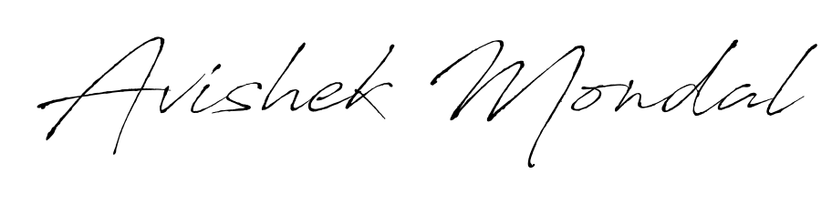 A sleek calligraphic signature for name Avishek Mondal utilizing Antro_Vectra styling. Great for adding personal signatures to photos and art. Avishek Mondal signature style 6 images and pictures png