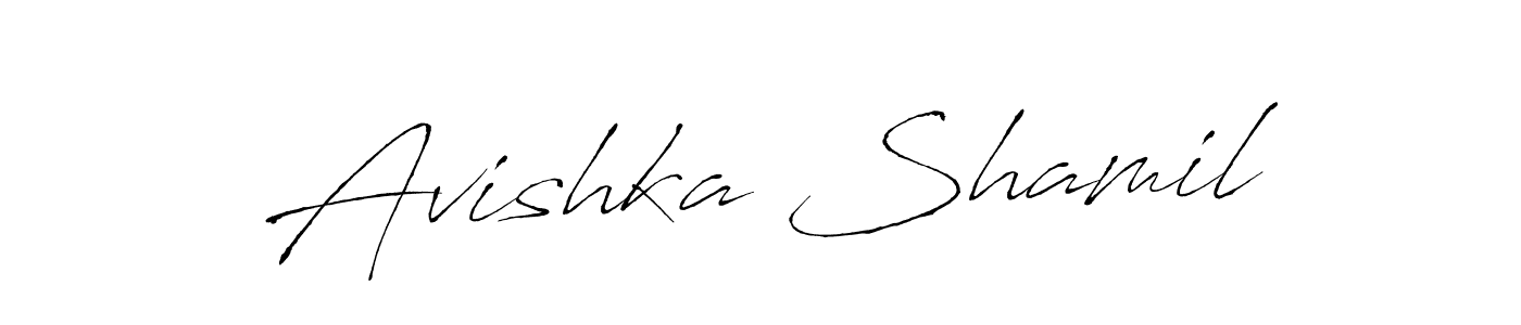 This is the best signature style for the Avishka Shamil name. Also you like these signature font (Antro_Vectra). Mix name signature. Avishka Shamil signature style 6 images and pictures png