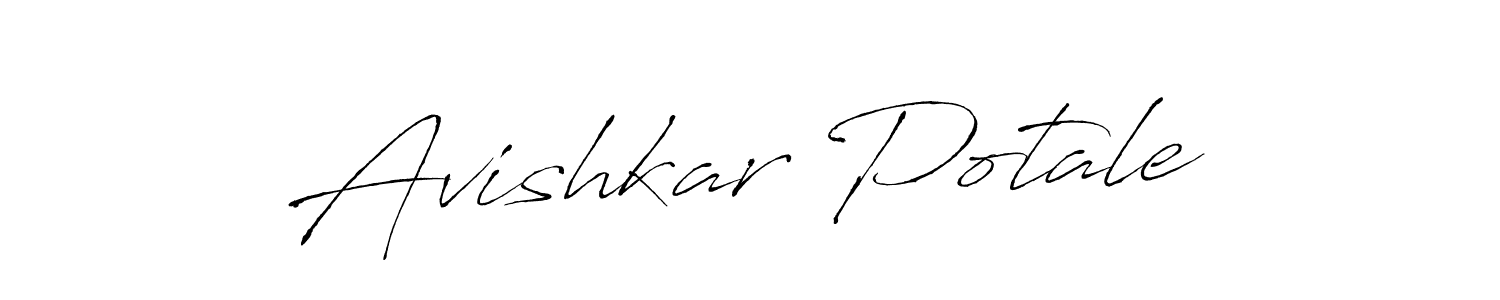 How to make Avishkar Potale name signature. Use Antro_Vectra style for creating short signs online. This is the latest handwritten sign. Avishkar Potale signature style 6 images and pictures png