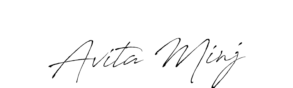 Make a beautiful signature design for name Avita Minj. With this signature (Antro_Vectra) style, you can create a handwritten signature for free. Avita Minj signature style 6 images and pictures png