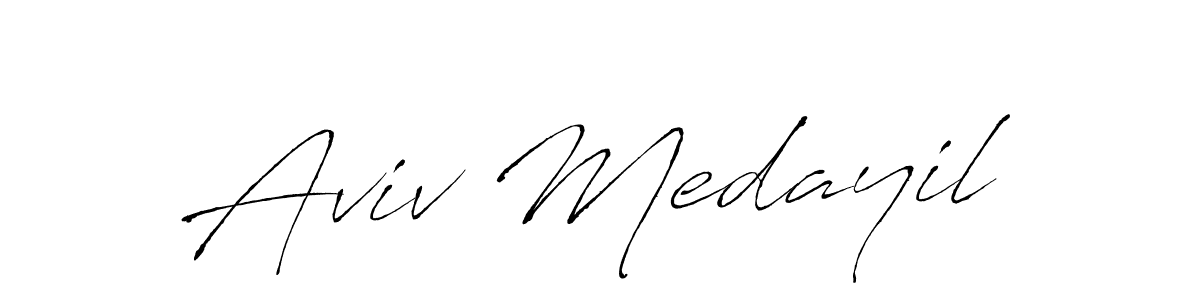 Make a beautiful signature design for name Aviv Medayil. With this signature (Antro_Vectra) style, you can create a handwritten signature for free. Aviv Medayil signature style 6 images and pictures png