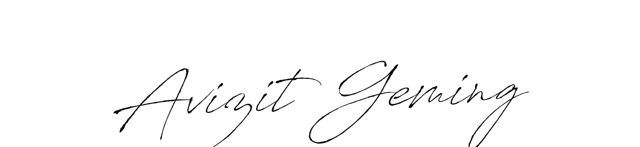 Design your own signature with our free online signature maker. With this signature software, you can create a handwritten (Antro_Vectra) signature for name Avizit Geming. Avizit Geming signature style 6 images and pictures png