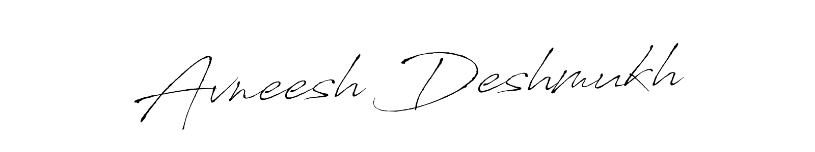 How to make Avneesh Deshmukh name signature. Use Antro_Vectra style for creating short signs online. This is the latest handwritten sign. Avneesh Deshmukh signature style 6 images and pictures png