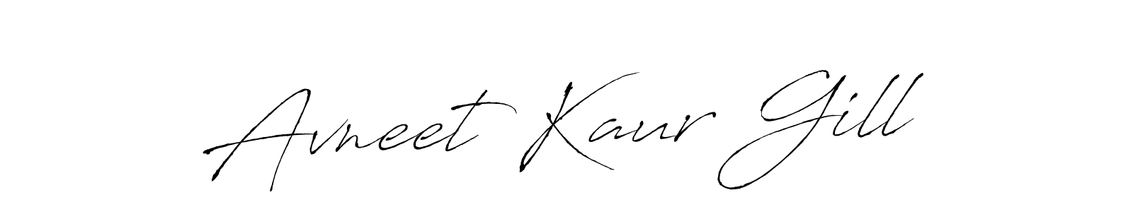 Create a beautiful signature design for name Avneet Kaur Gill. With this signature (Antro_Vectra) fonts, you can make a handwritten signature for free. Avneet Kaur Gill signature style 6 images and pictures png