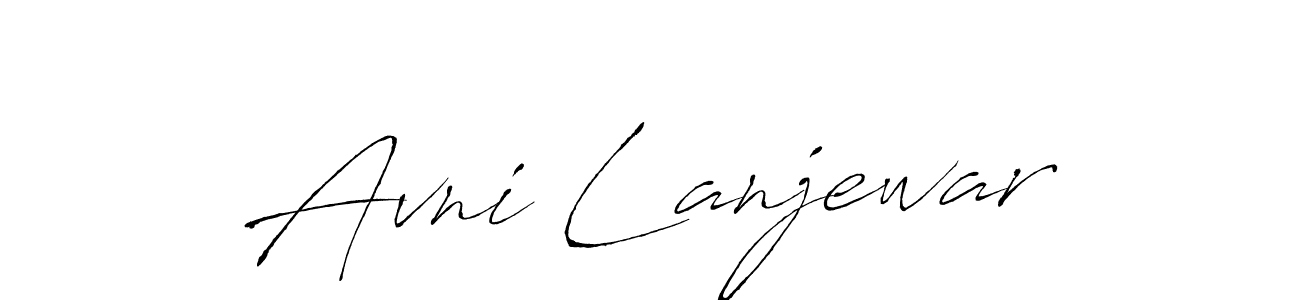 Make a beautiful signature design for name Avni Lanjewar. With this signature (Antro_Vectra) style, you can create a handwritten signature for free. Avni Lanjewar signature style 6 images and pictures png