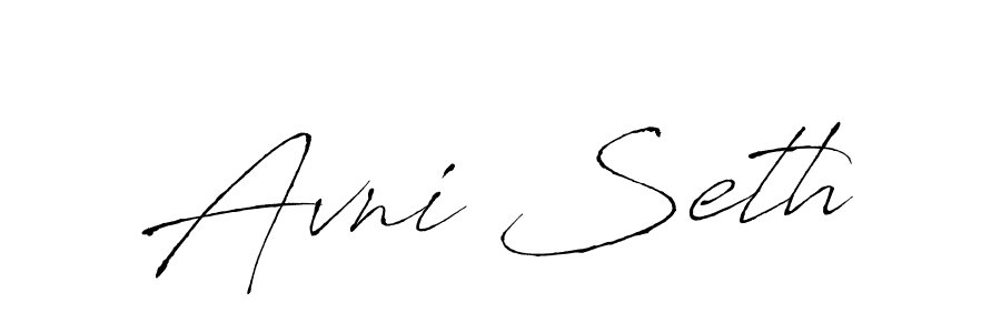 Make a beautiful signature design for name Avni Seth. With this signature (Antro_Vectra) style, you can create a handwritten signature for free. Avni Seth signature style 6 images and pictures png