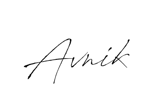 Design your own signature with our free online signature maker. With this signature software, you can create a handwritten (Antro_Vectra) signature for name Avnik. Avnik signature style 6 images and pictures png