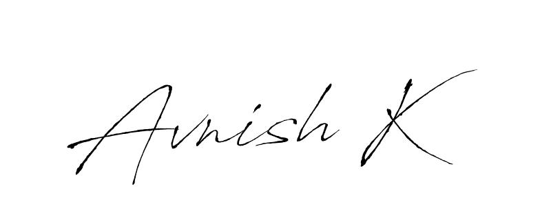 Design your own signature with our free online signature maker. With this signature software, you can create a handwritten (Antro_Vectra) signature for name Avnish K. Avnish K signature style 6 images and pictures png