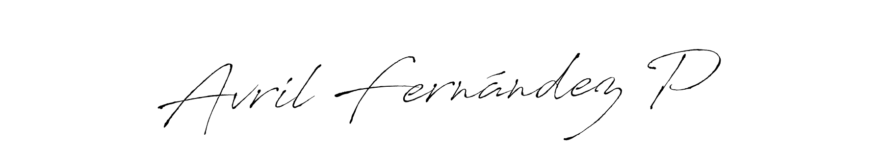 Create a beautiful signature design for name Avril Fernández P. With this signature (Antro_Vectra) fonts, you can make a handwritten signature for free. Avril Fernández P signature style 6 images and pictures png