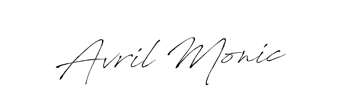 How to make Avril Monic name signature. Use Antro_Vectra style for creating short signs online. This is the latest handwritten sign. Avril Monic signature style 6 images and pictures png