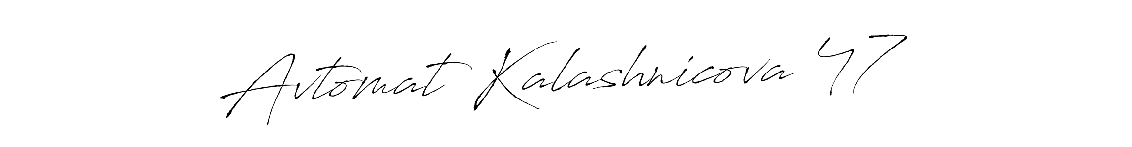 The best way (Antro_Vectra) to make a short signature is to pick only two or three words in your name. The name Avtomat Kalashnicova 47 include a total of six letters. For converting this name. Avtomat Kalashnicova 47 signature style 6 images and pictures png