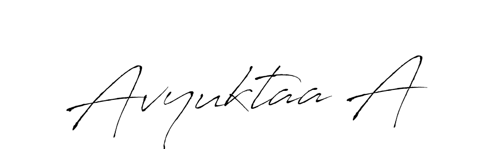 It looks lik you need a new signature style for name Avyuktaa A. Design unique handwritten (Antro_Vectra) signature with our free signature maker in just a few clicks. Avyuktaa A signature style 6 images and pictures png