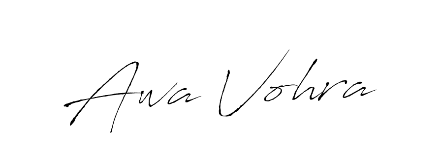 Use a signature maker to create a handwritten signature online. With this signature software, you can design (Antro_Vectra) your own signature for name Awa Vohra. Awa Vohra signature style 6 images and pictures png