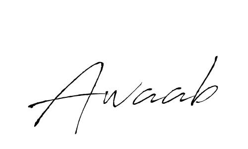 Awaab stylish signature style. Best Handwritten Sign (Antro_Vectra) for my name. Handwritten Signature Collection Ideas for my name Awaab. Awaab signature style 6 images and pictures png