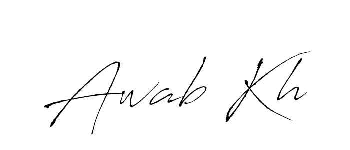 Use a signature maker to create a handwritten signature online. With this signature software, you can design (Antro_Vectra) your own signature for name Awab Kh. Awab Kh signature style 6 images and pictures png