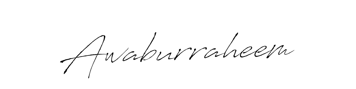 Awaburraheem stylish signature style. Best Handwritten Sign (Antro_Vectra) for my name. Handwritten Signature Collection Ideas for my name Awaburraheem. Awaburraheem signature style 6 images and pictures png