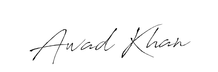 How to make Awad Khan name signature. Use Antro_Vectra style for creating short signs online. This is the latest handwritten sign. Awad Khan signature style 6 images and pictures png