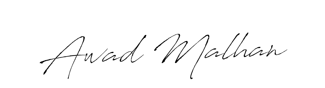 Make a beautiful signature design for name Awad Malhan. With this signature (Antro_Vectra) style, you can create a handwritten signature for free. Awad Malhan signature style 6 images and pictures png