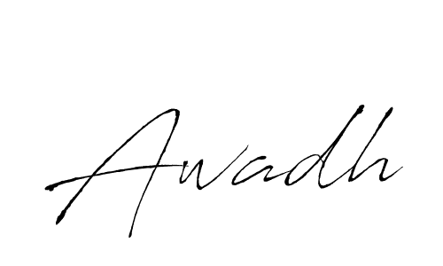 Design your own signature with our free online signature maker. With this signature software, you can create a handwritten (Antro_Vectra) signature for name Awadh. Awadh signature style 6 images and pictures png
