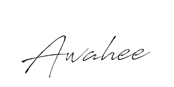 Use a signature maker to create a handwritten signature online. With this signature software, you can design (Antro_Vectra) your own signature for name Awahee. Awahee signature style 6 images and pictures png