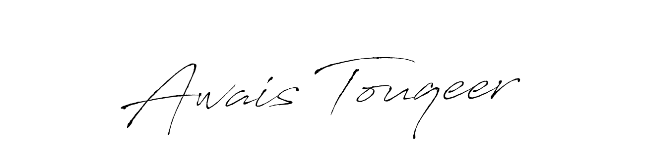 Make a beautiful signature design for name Awais Touqeer. With this signature (Antro_Vectra) style, you can create a handwritten signature for free. Awais Touqeer signature style 6 images and pictures png