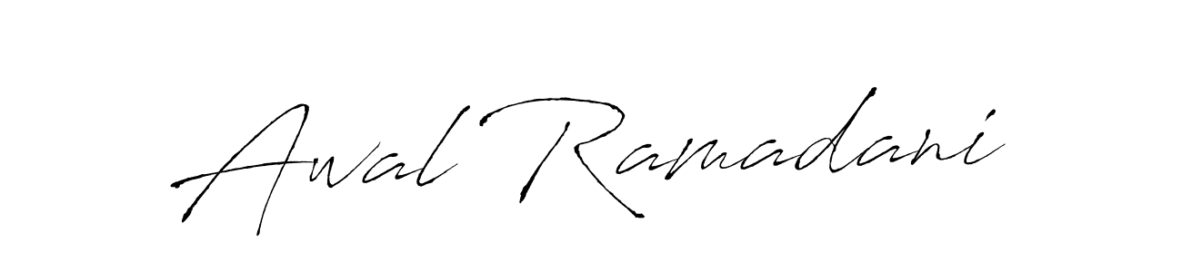 The best way (Antro_Vectra) to make a short signature is to pick only two or three words in your name. The name Awal Ramadani include a total of six letters. For converting this name. Awal Ramadani signature style 6 images and pictures png