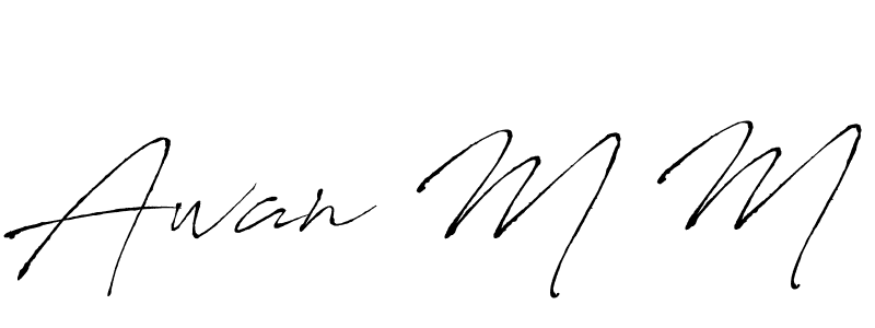 Similarly Antro_Vectra is the best handwritten signature design. Signature creator online .You can use it as an online autograph creator for name Awan M M. Awan M M signature style 6 images and pictures png