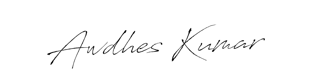 How to make Awdhes Kumar name signature. Use Antro_Vectra style for creating short signs online. This is the latest handwritten sign. Awdhes Kumar signature style 6 images and pictures png