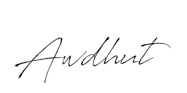 How to make Awdhut name signature. Use Antro_Vectra style for creating short signs online. This is the latest handwritten sign. Awdhut signature style 6 images and pictures png