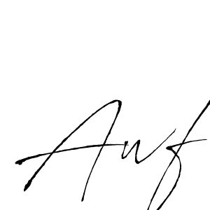 Design your own signature with our free online signature maker. With this signature software, you can create a handwritten (Antro_Vectra) signature for name Awf. Awf signature style 6 images and pictures png