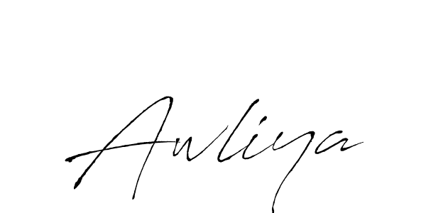 Awliya stylish signature style. Best Handwritten Sign (Antro_Vectra) for my name. Handwritten Signature Collection Ideas for my name Awliya. Awliya signature style 6 images and pictures png