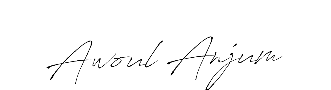 Design your own signature with our free online signature maker. With this signature software, you can create a handwritten (Antro_Vectra) signature for name Awoul Anjum. Awoul Anjum signature style 6 images and pictures png