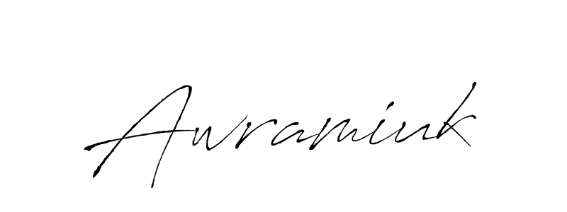 Design your own signature with our free online signature maker. With this signature software, you can create a handwritten (Antro_Vectra) signature for name Awramiuk. Awramiuk signature style 6 images and pictures png