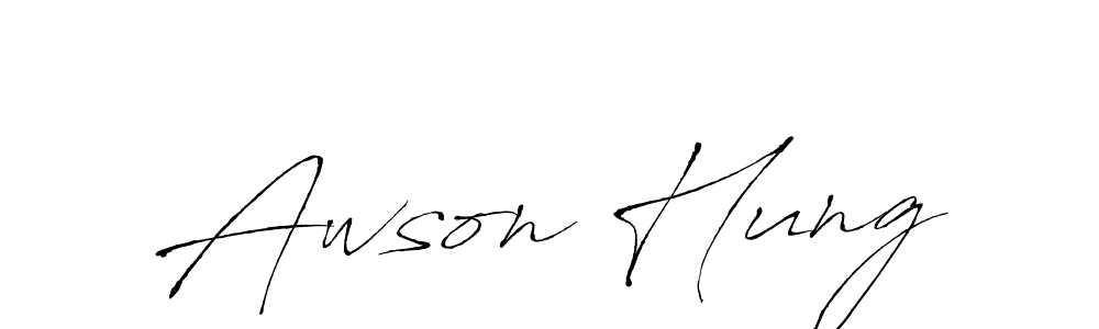 How to make Awson Hung signature? Antro_Vectra is a professional autograph style. Create handwritten signature for Awson Hung name. Awson Hung signature style 6 images and pictures png