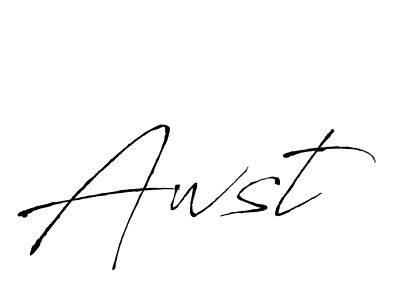 Use a signature maker to create a handwritten signature online. With this signature software, you can design (Antro_Vectra) your own signature for name Awst. Awst signature style 6 images and pictures png