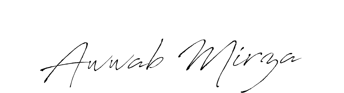 Awwab Mirza stylish signature style. Best Handwritten Sign (Antro_Vectra) for my name. Handwritten Signature Collection Ideas for my name Awwab Mirza. Awwab Mirza signature style 6 images and pictures png