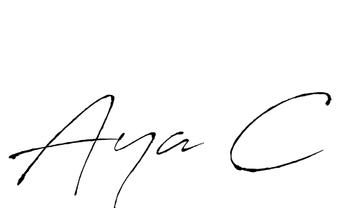 How to make Aya C signature? Antro_Vectra is a professional autograph style. Create handwritten signature for Aya C name. Aya C signature style 6 images and pictures png