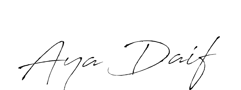 Design your own signature with our free online signature maker. With this signature software, you can create a handwritten (Antro_Vectra) signature for name Aya Daif. Aya Daif signature style 6 images and pictures png