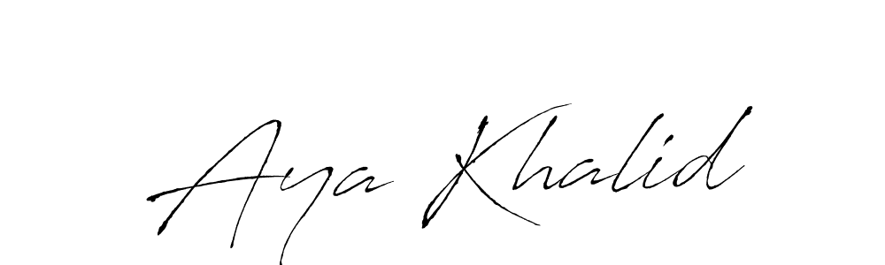 if you are searching for the best signature style for your name Aya Khalid. so please give up your signature search. here we have designed multiple signature styles  using Antro_Vectra. Aya Khalid signature style 6 images and pictures png