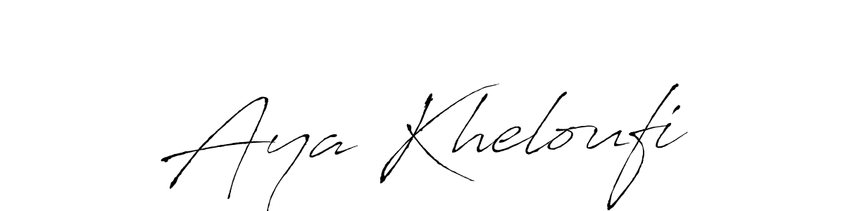 How to make Aya Kheloufi signature? Antro_Vectra is a professional autograph style. Create handwritten signature for Aya Kheloufi name. Aya Kheloufi signature style 6 images and pictures png