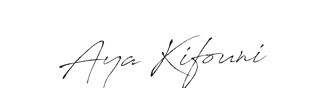 Design your own signature with our free online signature maker. With this signature software, you can create a handwritten (Antro_Vectra) signature for name Aya Kifouni. Aya Kifouni signature style 6 images and pictures png