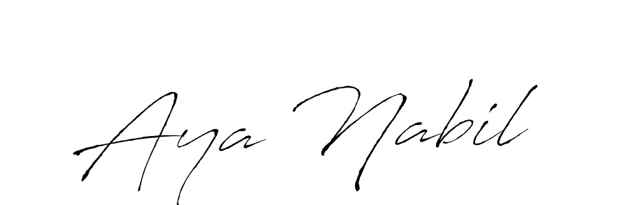 if you are searching for the best signature style for your name Aya Nabil. so please give up your signature search. here we have designed multiple signature styles  using Antro_Vectra. Aya Nabil signature style 6 images and pictures png
