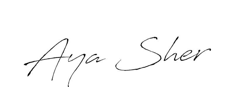 Design your own signature with our free online signature maker. With this signature software, you can create a handwritten (Antro_Vectra) signature for name Aya Sher. Aya Sher signature style 6 images and pictures png