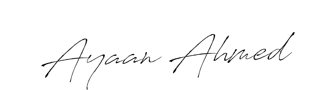 How to make Ayaan Ahmed name signature. Use Antro_Vectra style for creating short signs online. This is the latest handwritten sign. Ayaan Ahmed signature style 6 images and pictures png