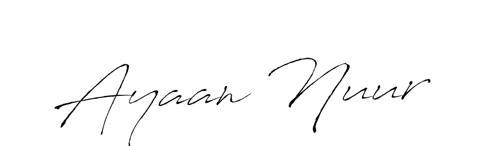 Create a beautiful signature design for name Ayaan Nuur. With this signature (Antro_Vectra) fonts, you can make a handwritten signature for free. Ayaan Nuur signature style 6 images and pictures png