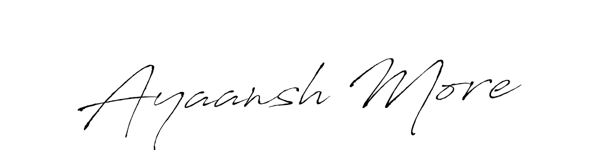 The best way (Antro_Vectra) to make a short signature is to pick only two or three words in your name. The name Ayaansh More include a total of six letters. For converting this name. Ayaansh More signature style 6 images and pictures png