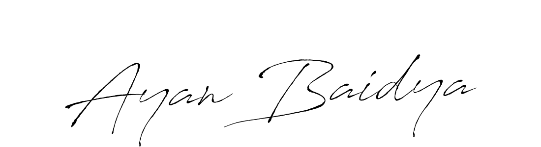 Design your own signature with our free online signature maker. With this signature software, you can create a handwritten (Antro_Vectra) signature for name Ayan Baidya. Ayan Baidya signature style 6 images and pictures png